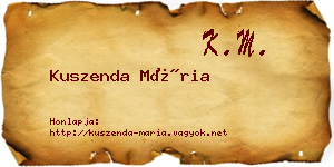Kuszenda Mária névjegykártya