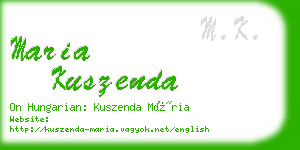 maria kuszenda business card